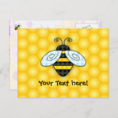 Bumblebee en honingraat briefkaart (Voorkant / Achterkant)