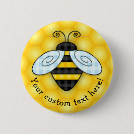Bumblebee en honingraat ronde button 5,7 cm