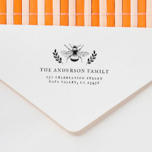 Bumblebee Familienaam & Return Adres Zelfinktende Stempel