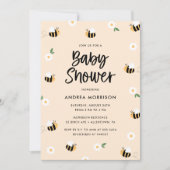 Bumblebee Floral Baby shower Kaart (Voorkant)