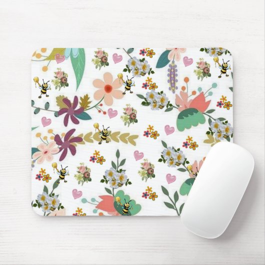 Bumblebee Floral Souris Pad! Tapis de souris (Avec souris)