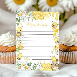 Bumblebee Floral Time Capsule Note Message Card Bedankkaart