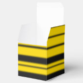 Bumblebee geïnspireerd geel/zwart gestreept patroo bedankdoosjes (Geopend)
