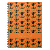 BUMBLEBEE GOLD BLACK BEE HERHAAL PATTERN ORANJE NOTITIEBOEK (Voorkant)