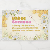 Bumblebee Honeybee Baby shower Gast Favor Mini Sparkling Wijnetiket (Enkel label)