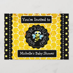 Bumblebee Honeybee ThACHT Baby shower Invitation Kaart