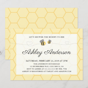 Bumblebee Honeycomb Baby shower Invitation