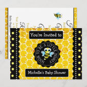 Bumblebee Honingbij Thema Baby shower Uitnodiging (Voorkant / Achterkant)