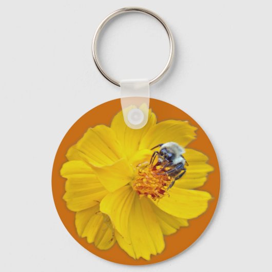 Bumblebee in Cosmos Sleutelhanger (Voorkant)
