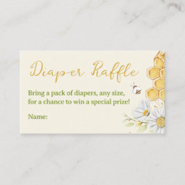 Bumblebee luier Raffle Ticket Yellow Baby shower Informatiekaartje