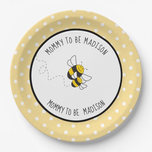 Bumblebee mammie om baby shower borden te zijn papieren bordje (Voorkant)