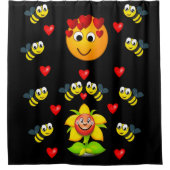 Bumblebee noir jaune enfant douche rideau (Devant)