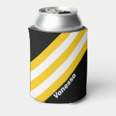 Bumblebee nostalgische strepen met naam blikjeskoeler (Blikje Achterkant)