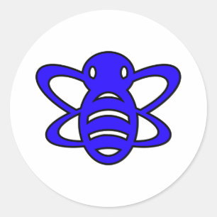 Bumblebee of Bumble Bee Honey Queen Wasp Blue Ronde Sticker