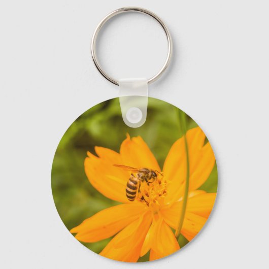 Bumblebee on a Sulfur Cosmos Sleutelhanger (Voorkant)