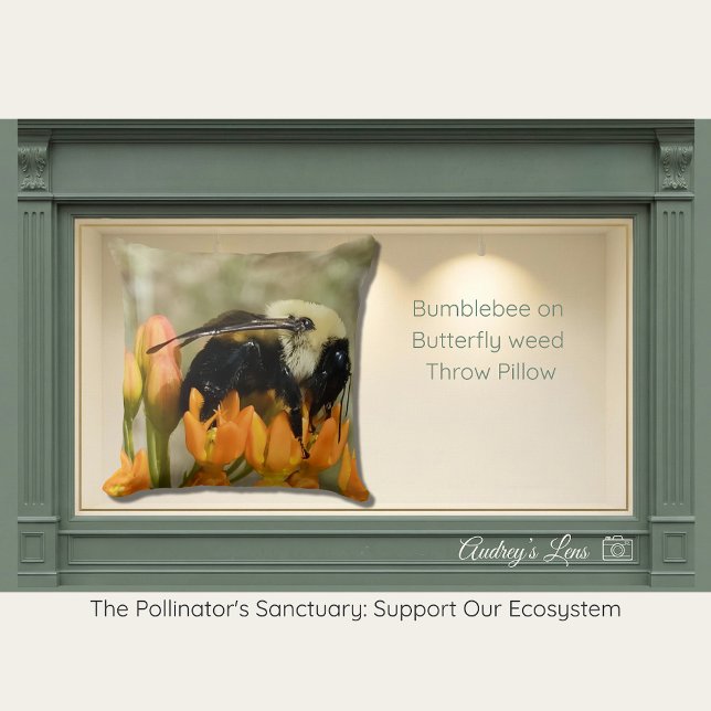 Bumblebee on Butterfly Weed Kussen (Creator heeft geüpload)