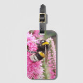 Bumblebee on Pink Flowers  Bagagelabel (Voorkant (verticaal))