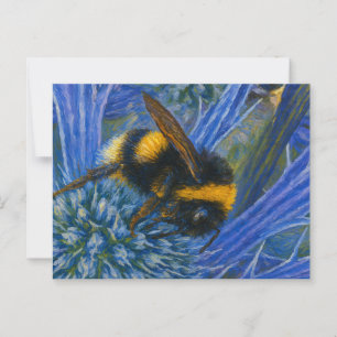 Bumblebee op Blue Thistle Briefkaart