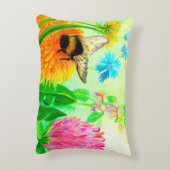 Bumblebee op dandelion accent kussen (Achterkant (Verticaal))