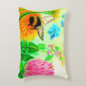 Bumblebee op dandelion accent kussen (Voorkant(Verticaal))