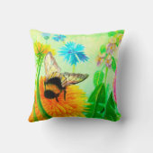 Bumblebee op dandelion kussen (Achterkant)