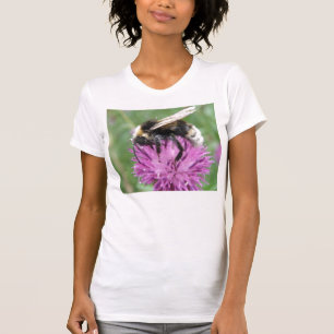 Bumblebee op een Thistle Damas-T-shirt T-shirt
