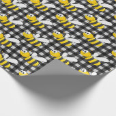 Bumblebee op Gingham Cadeaupapier (Hoek)
