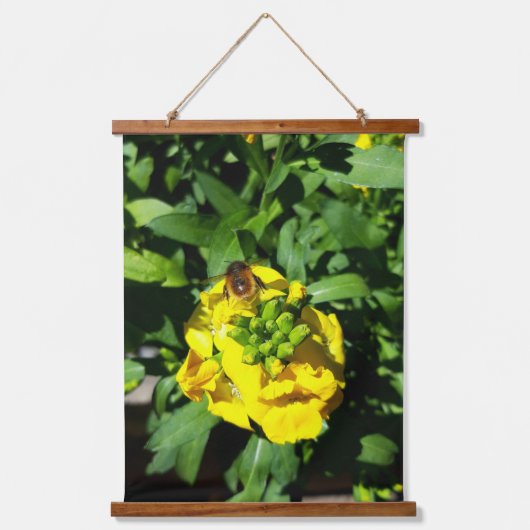 Bumblebee op Hibiscus Flower Hangend Wandkleed (Voorkant 3)