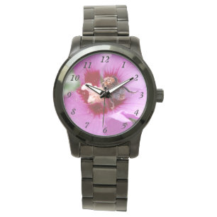 Bumblebee op Hibiscus Flower Horloge