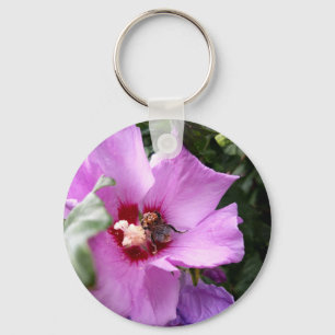 Bumblebee op Hibiscus Flower Sleutelhanger