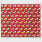 Bumblebee op rood cadeaupapier (Vlak)