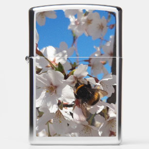 Bumblebee op wilde kersenbloei