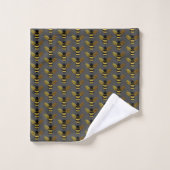 BUMBLEBEE PATTERN GOLD BLACK BETER OP GRIJS BROWN BAD HANDDOEK (Wasdoekje)