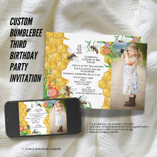 Bumblebee personnalisé Invitation de fête d'annive