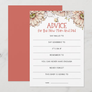 Bumblebee raad wie mam of pap Baby shower spel Bedankkaart