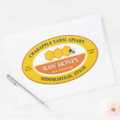 Bumblebee Ruw Honinggele imker Ovale Sticker (Envelop)