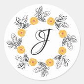 Bumblebee Sticker Monogram Flower (Devant)