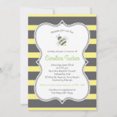 Bumblebee Stripes Baby shower Invitation (Devant)