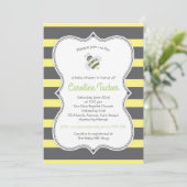 Bumblebee Stripes Baby shower Invitation (Debout devant)