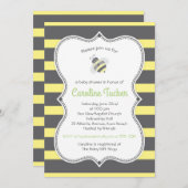 Bumblebee Stripes Baby shower Invitation (Devant / Derrière)