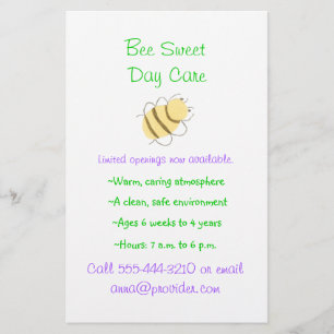 Bumblebee-thema kinderopvang flyer