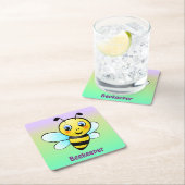  Bumblebee Vierkante Kartonnen Onderzetter (Insitu)