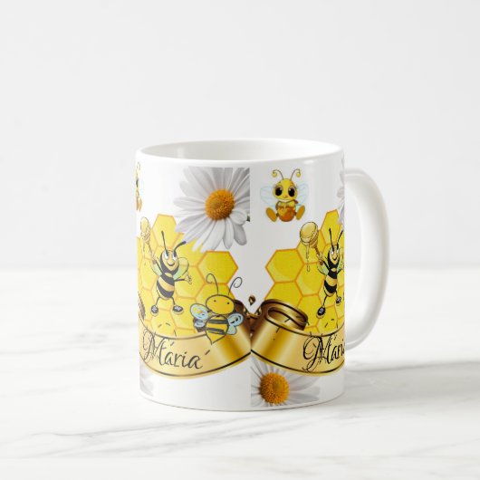 Bumblebee White Daisy Mug (Devant droit)