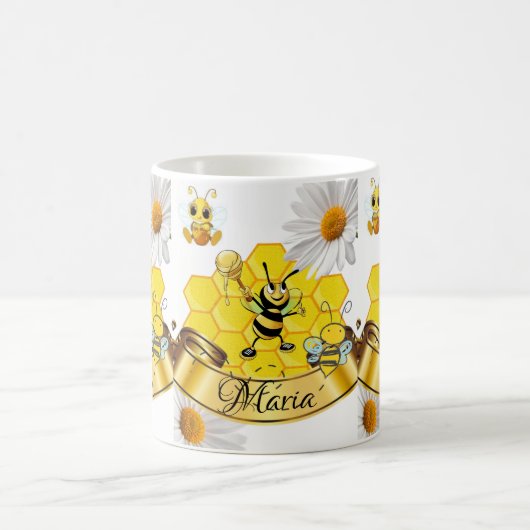 Bumblebee White Daisy Mug (Centre)