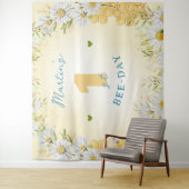 Bumblebee Yellow Boy Een 1e Eerste Verjaardagsfees Wandkleed (In situ)