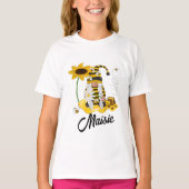 Bumblebee Zonnebloem Gepersonaliseerd Gnome T-shir T-shirt (Voorkant)