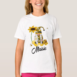 Bumblebee Zonnebloem Gepersonaliseerd Gnome T-shir T-shirt