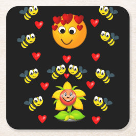 BumblebeenOnderzetters Vierkante Kartonnen Onderzetter