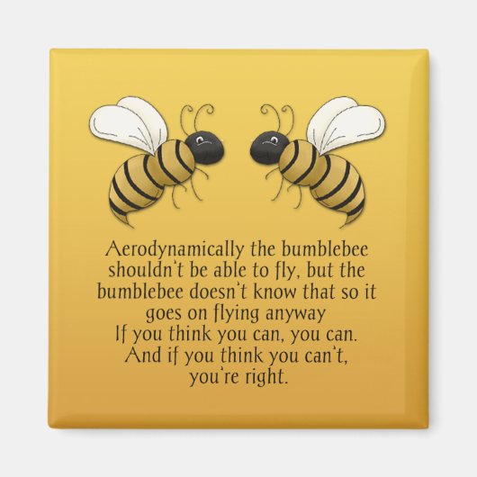 Bumblebees aanmoediging citaat magneet (Voorkant)