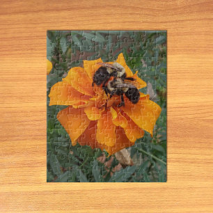 Bumblebijen op marigold Flower Legpuzzel